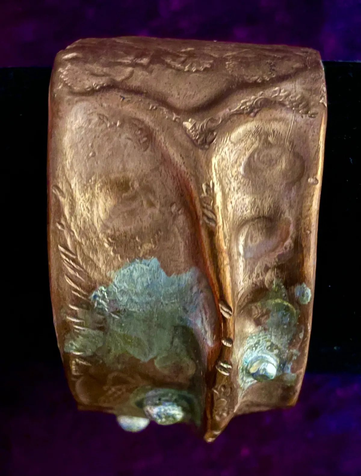 Hammered copper and silver cuff