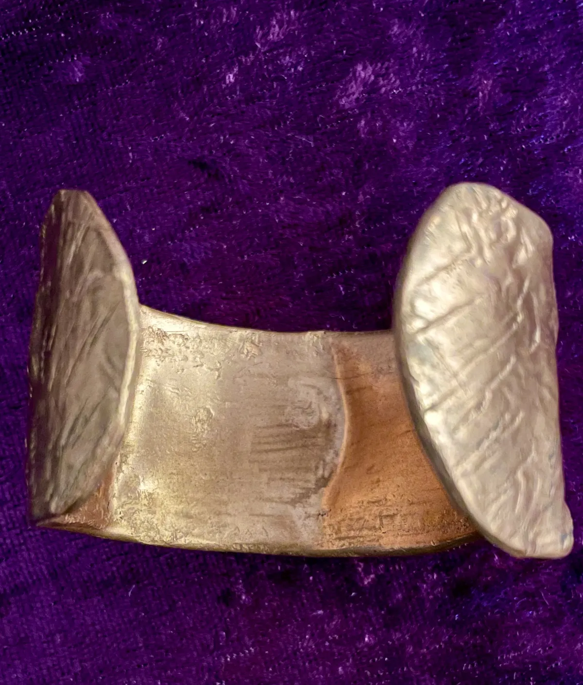 Hammered copper and silver cuff