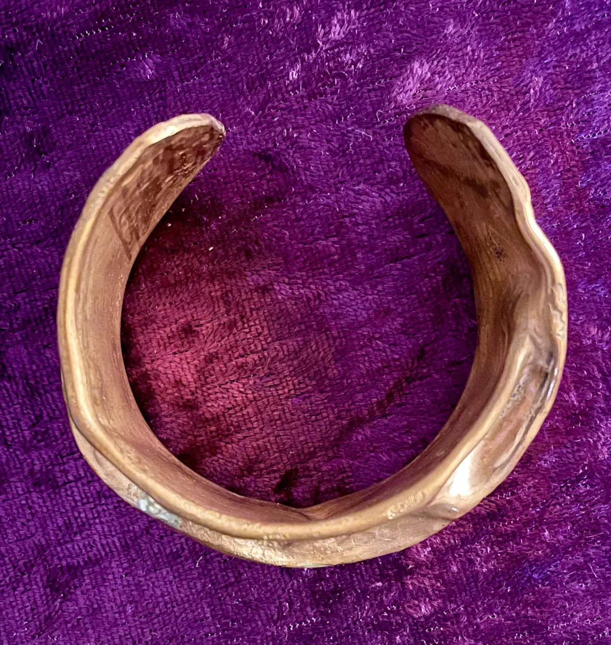 Hammered copper and silver cuff