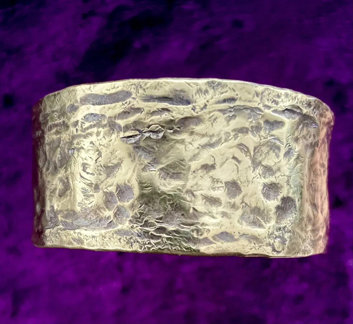 Hammered brass cuff
