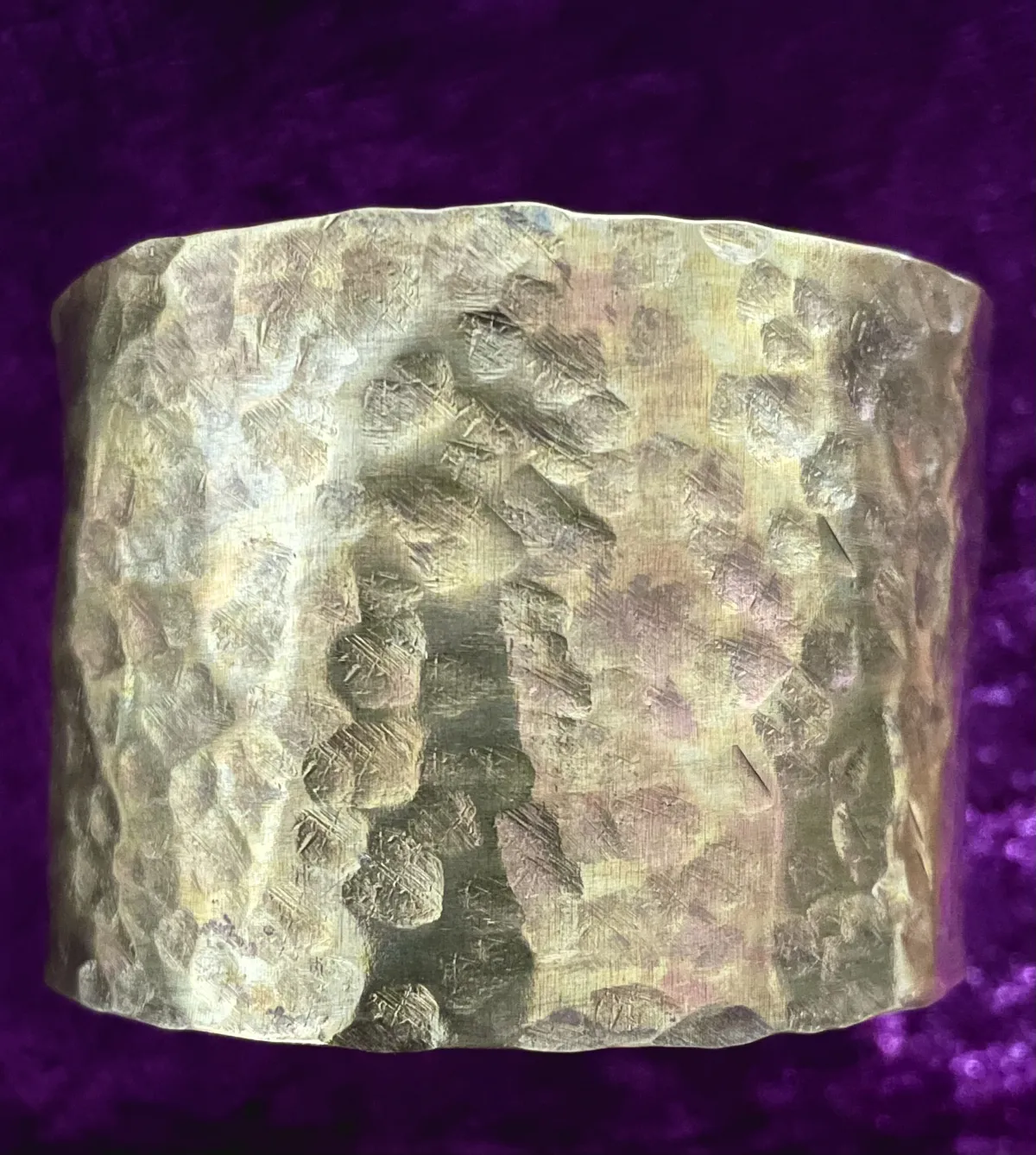 Hammered brass cuff