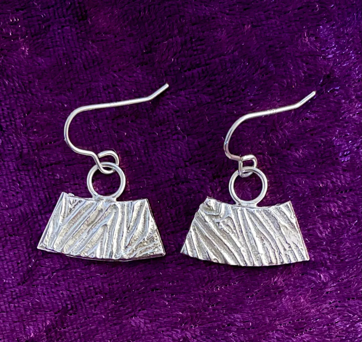 Textured silver earrings