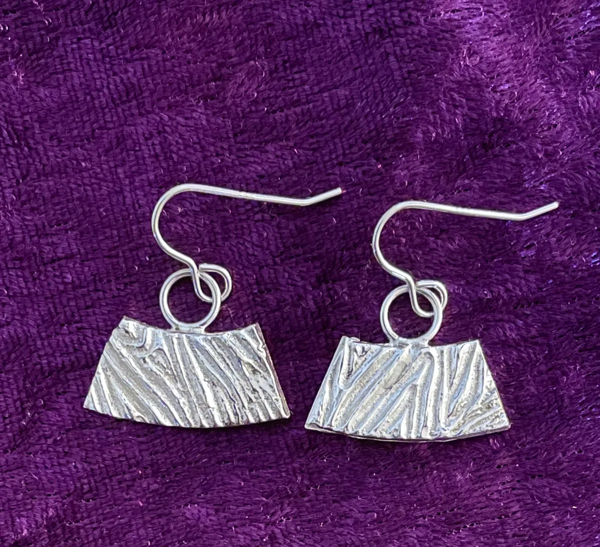 Textured silver earrings