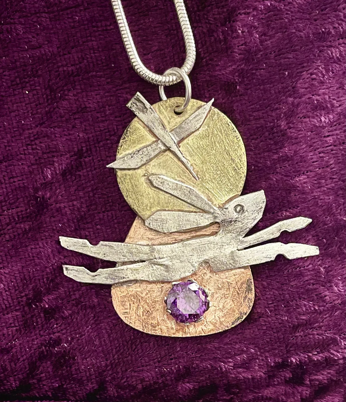 Running hare in silver