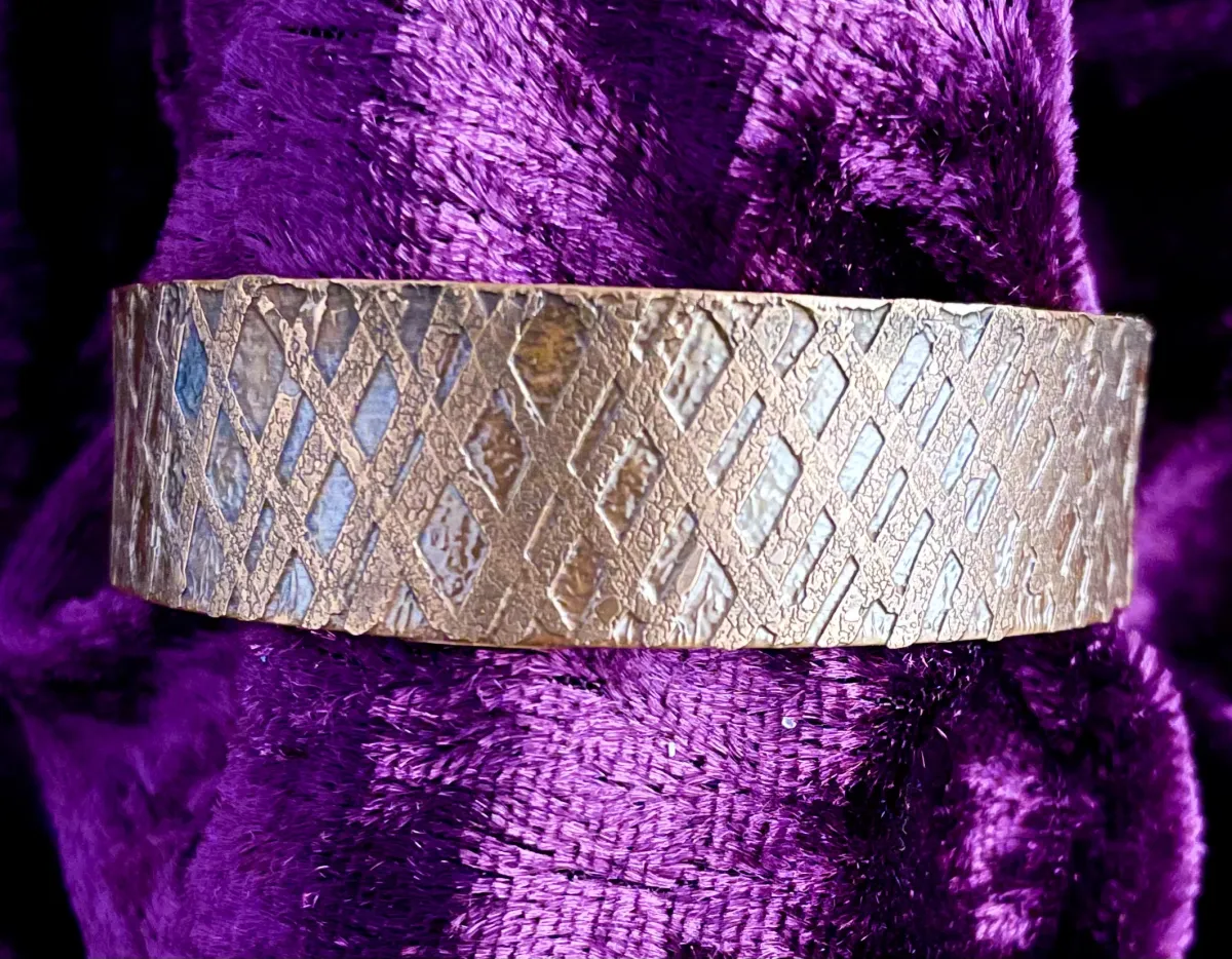 Copper etched bangle