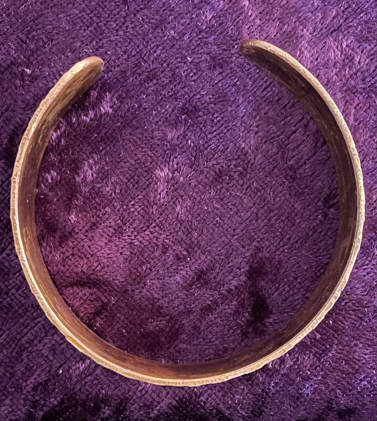 Copper etched bangle