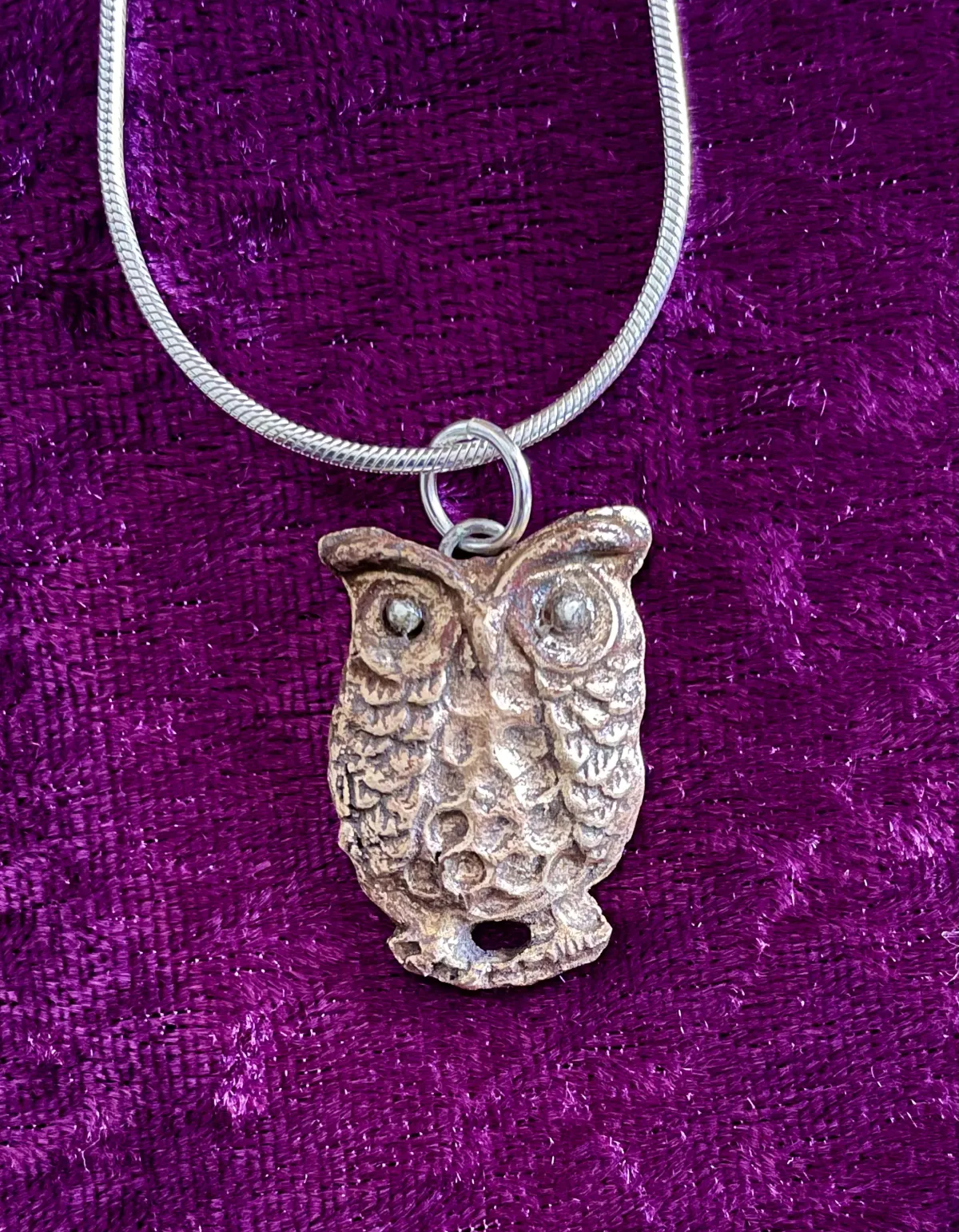 Bronze owl pendant