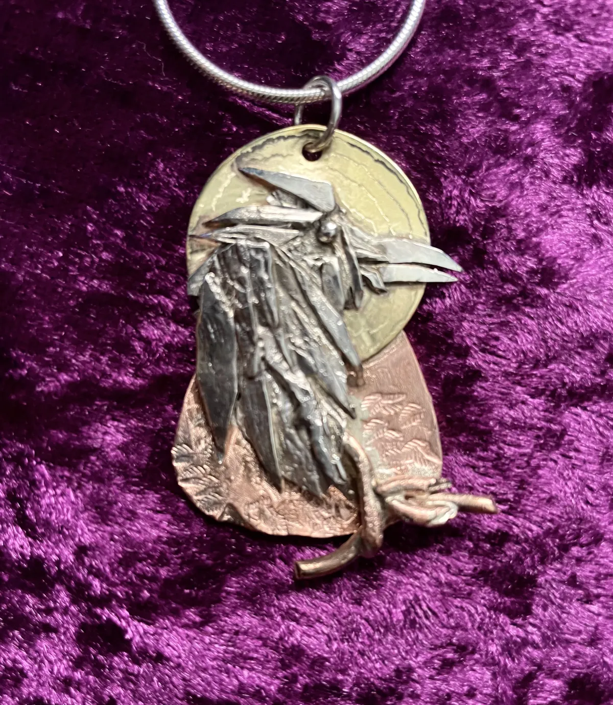 Silver Raven pendant