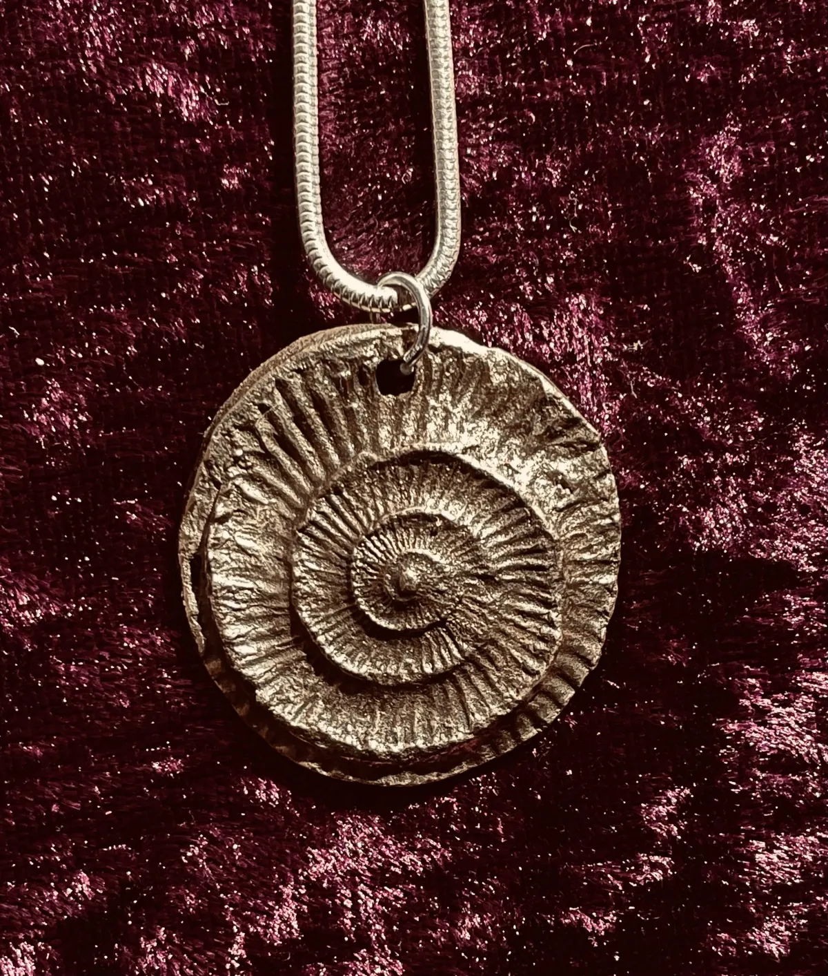 Large Bronze Ammonite Pendant