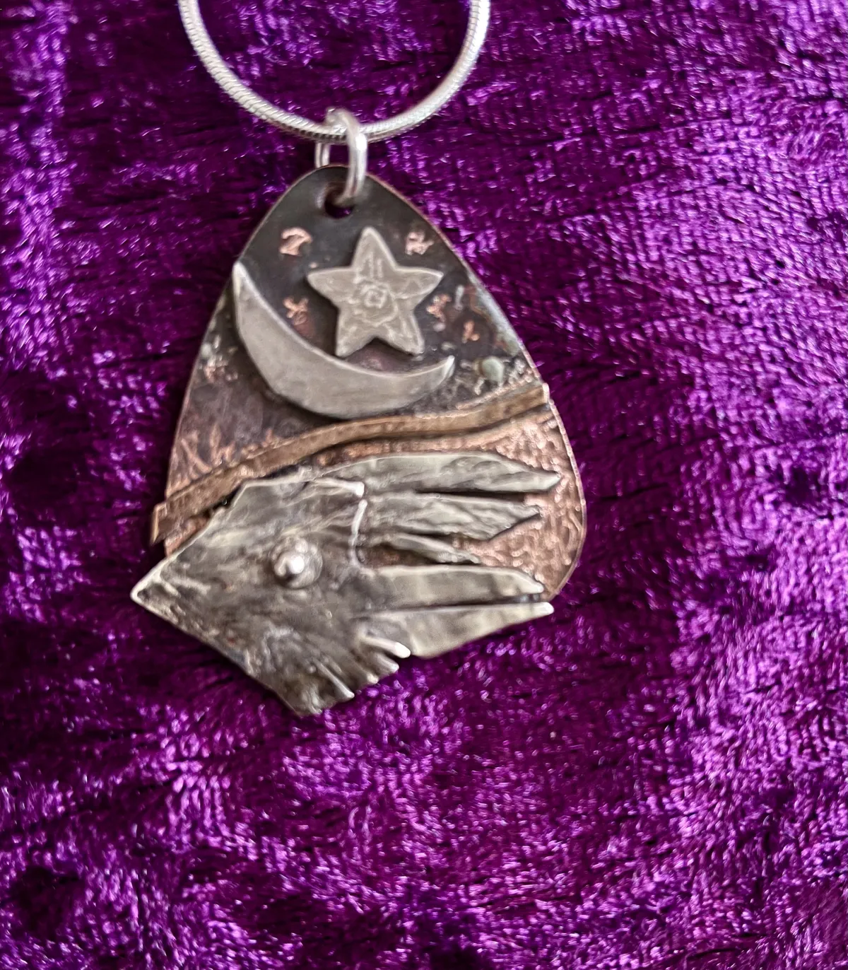 Silver hare under the moon and stars