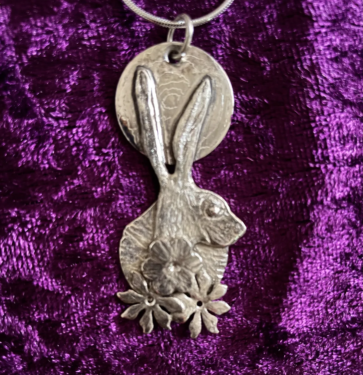 Silver hare under the moon