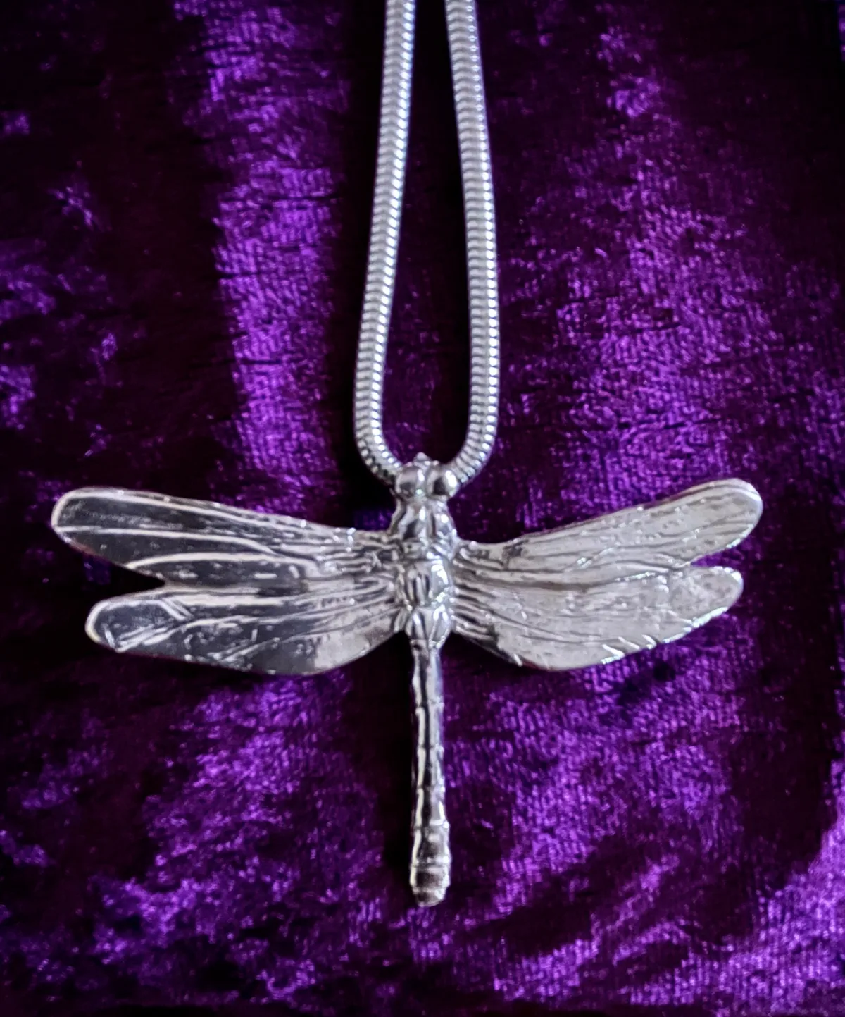 Solid silver dragonfly
