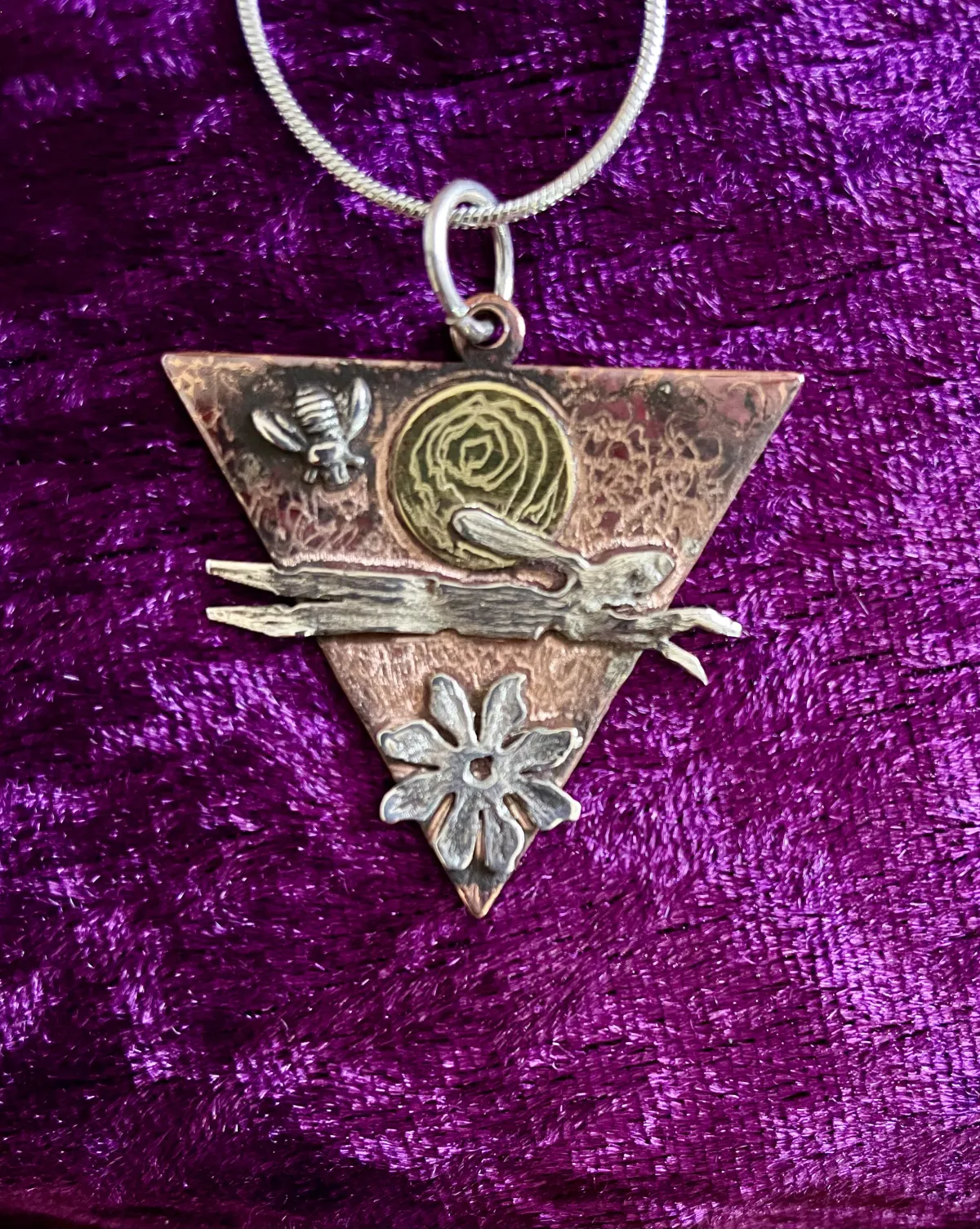 Leaping silver hare pendant