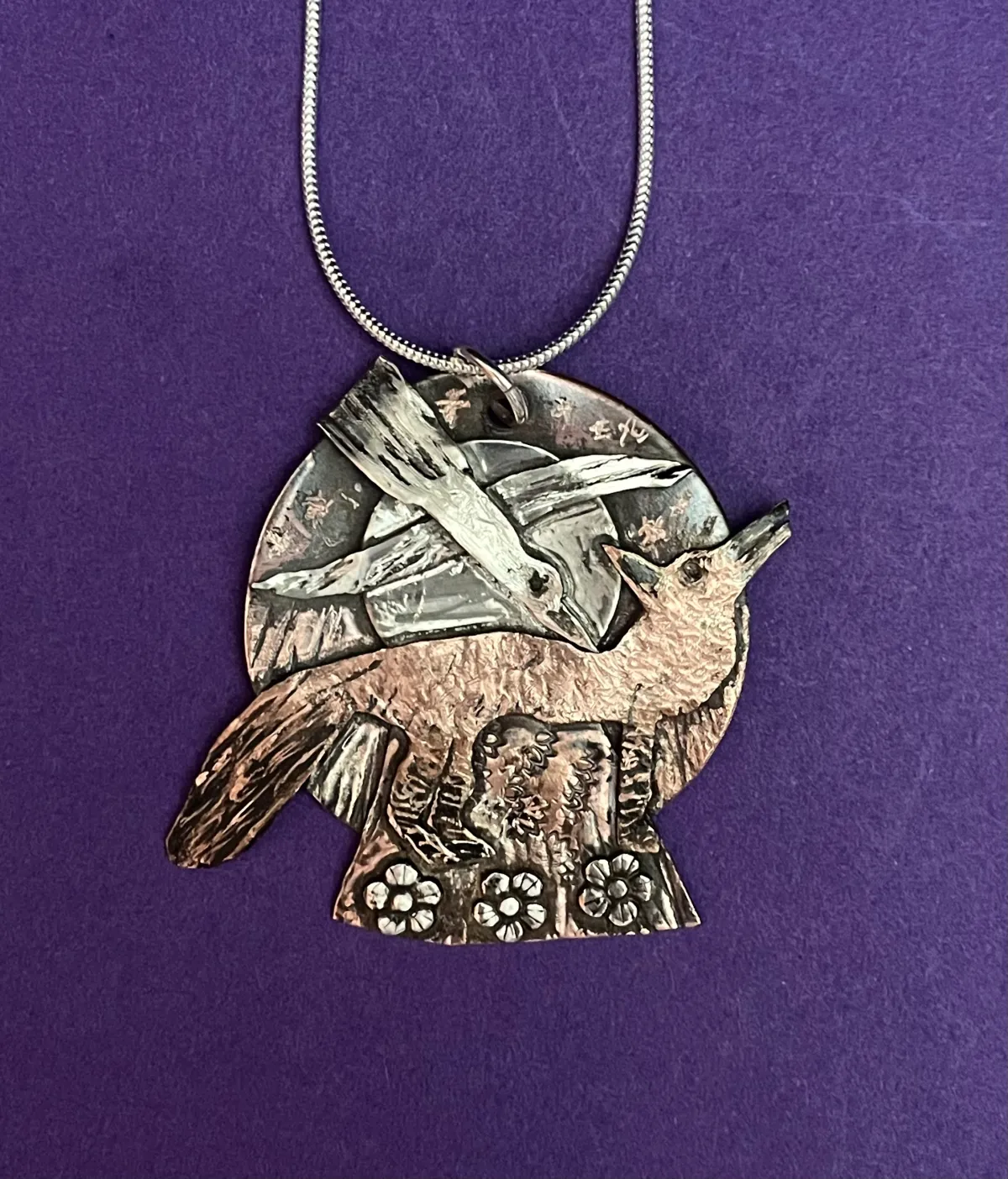 Fox under the moon pendant