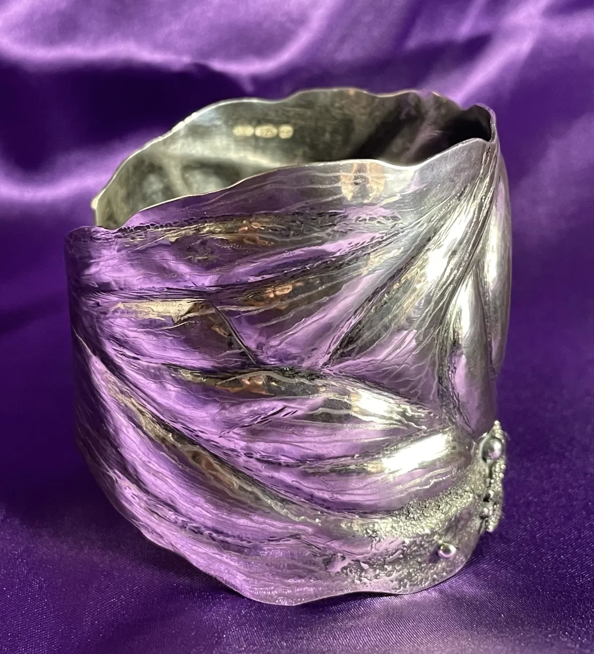 Silver Sea Cuff Repousse