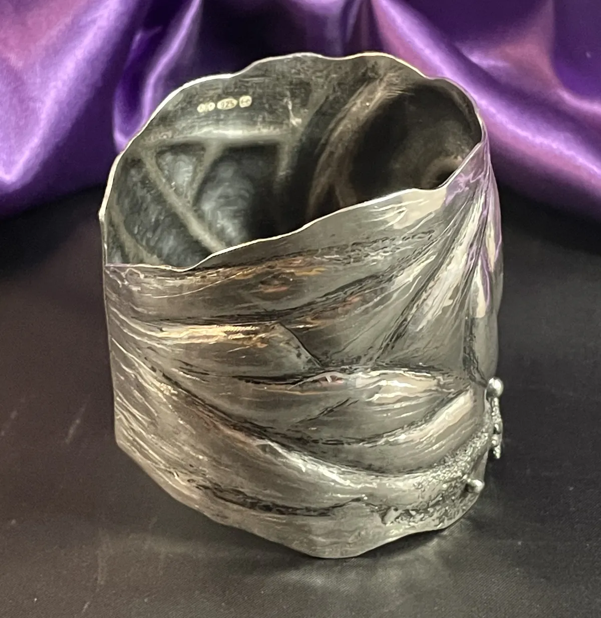 Silver Sea Cuff Repousse