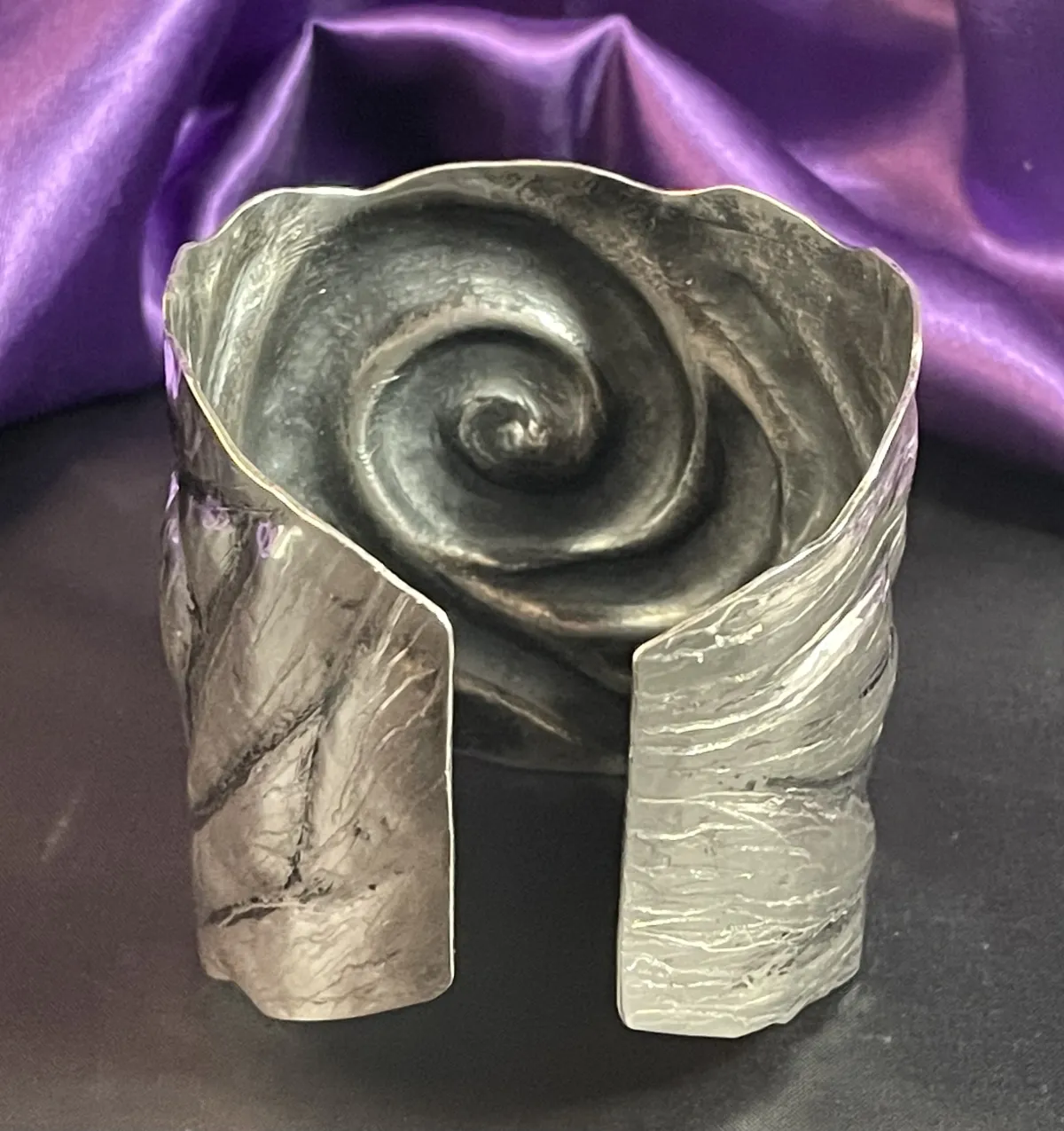 Silver Sea Cuff Repousse