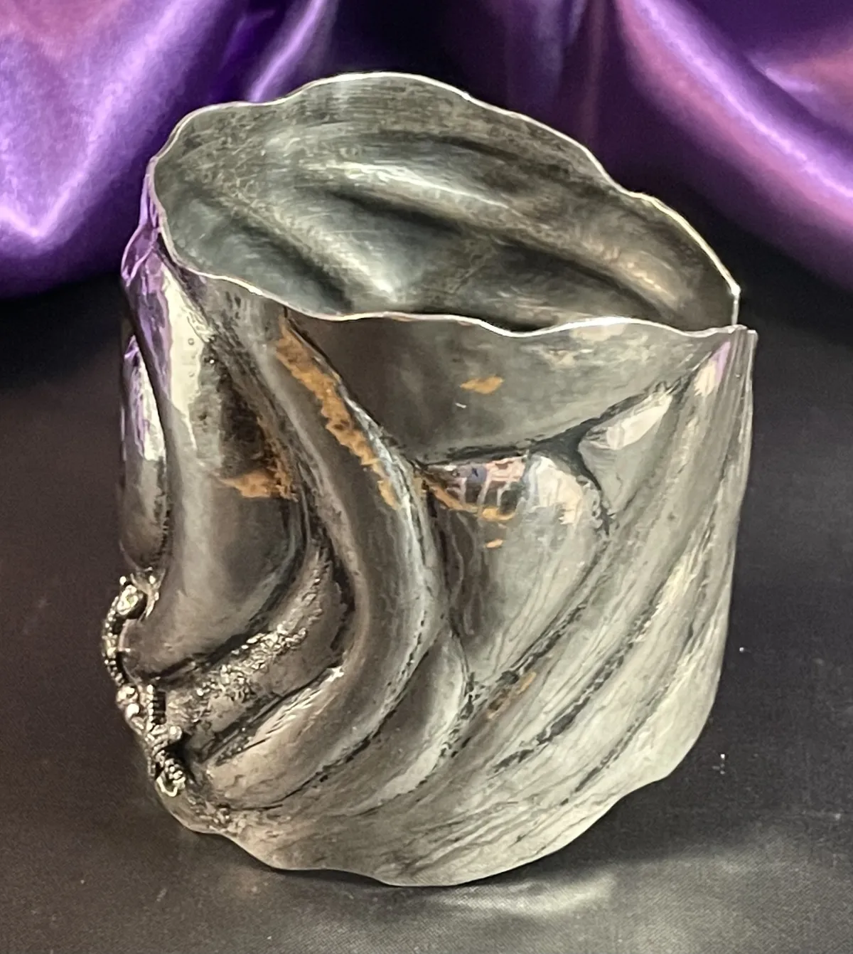 Silver Sea Cuff Repousse