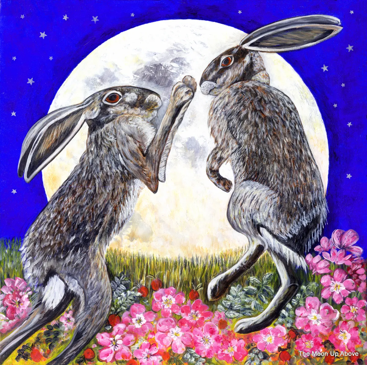 Boxing Hares Framed Print