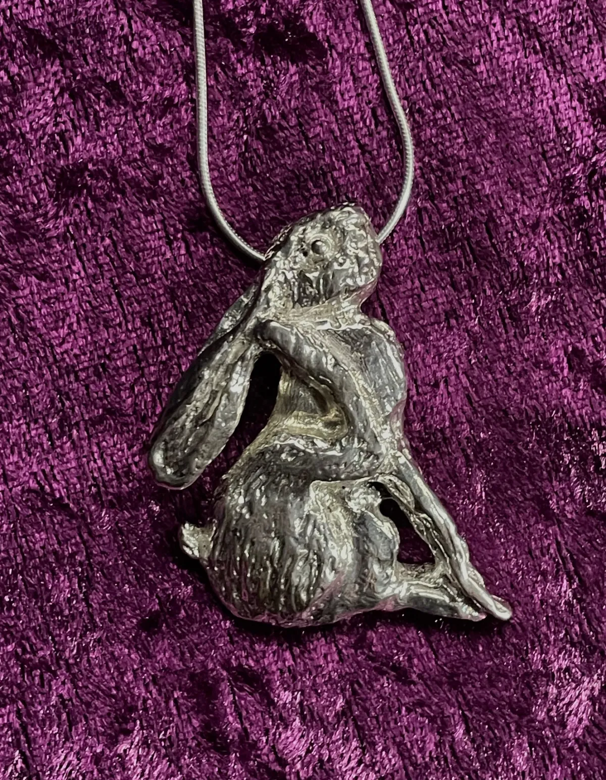 Solid Silver Hare Pendant