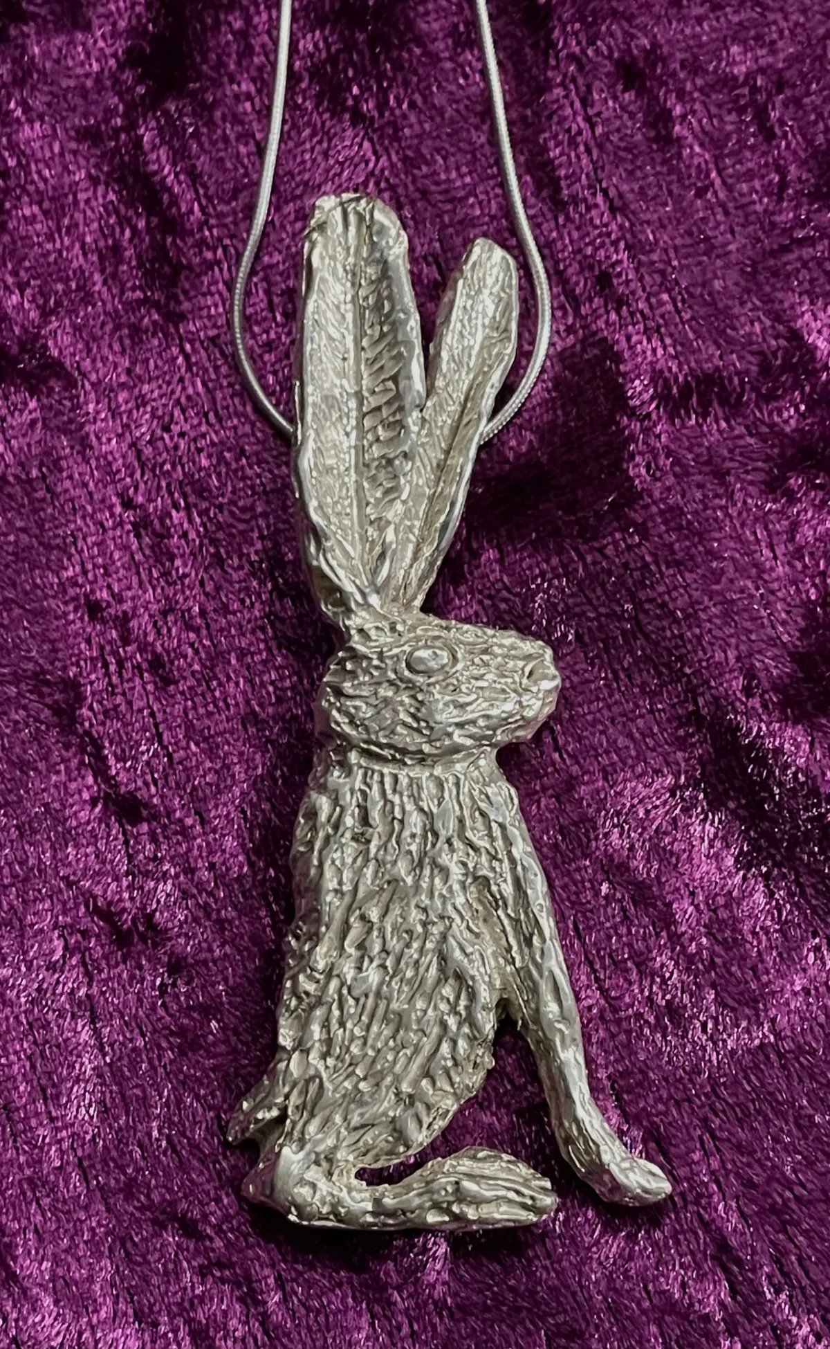 Bracken, silver hare pendant