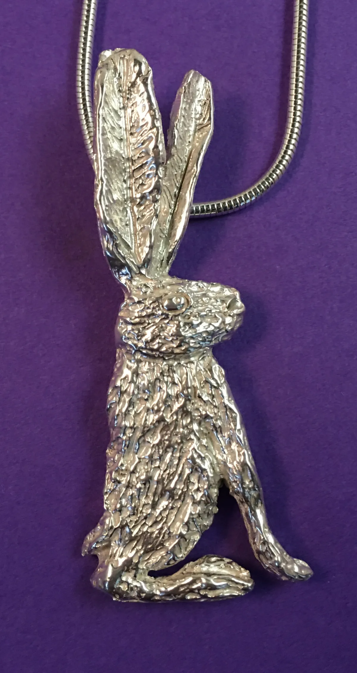 Bracken, silver hare pendant