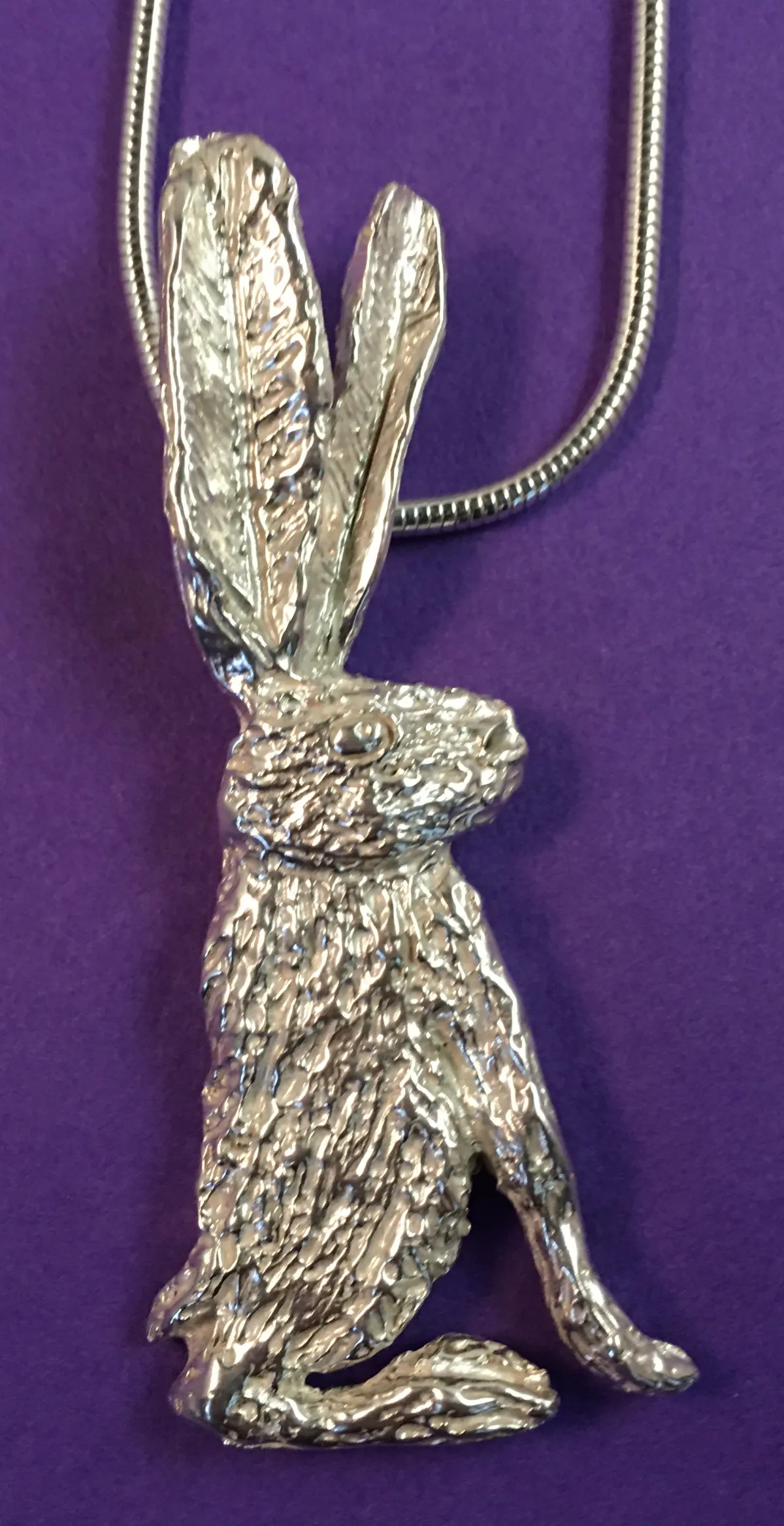 Bracken, silver hare pendant